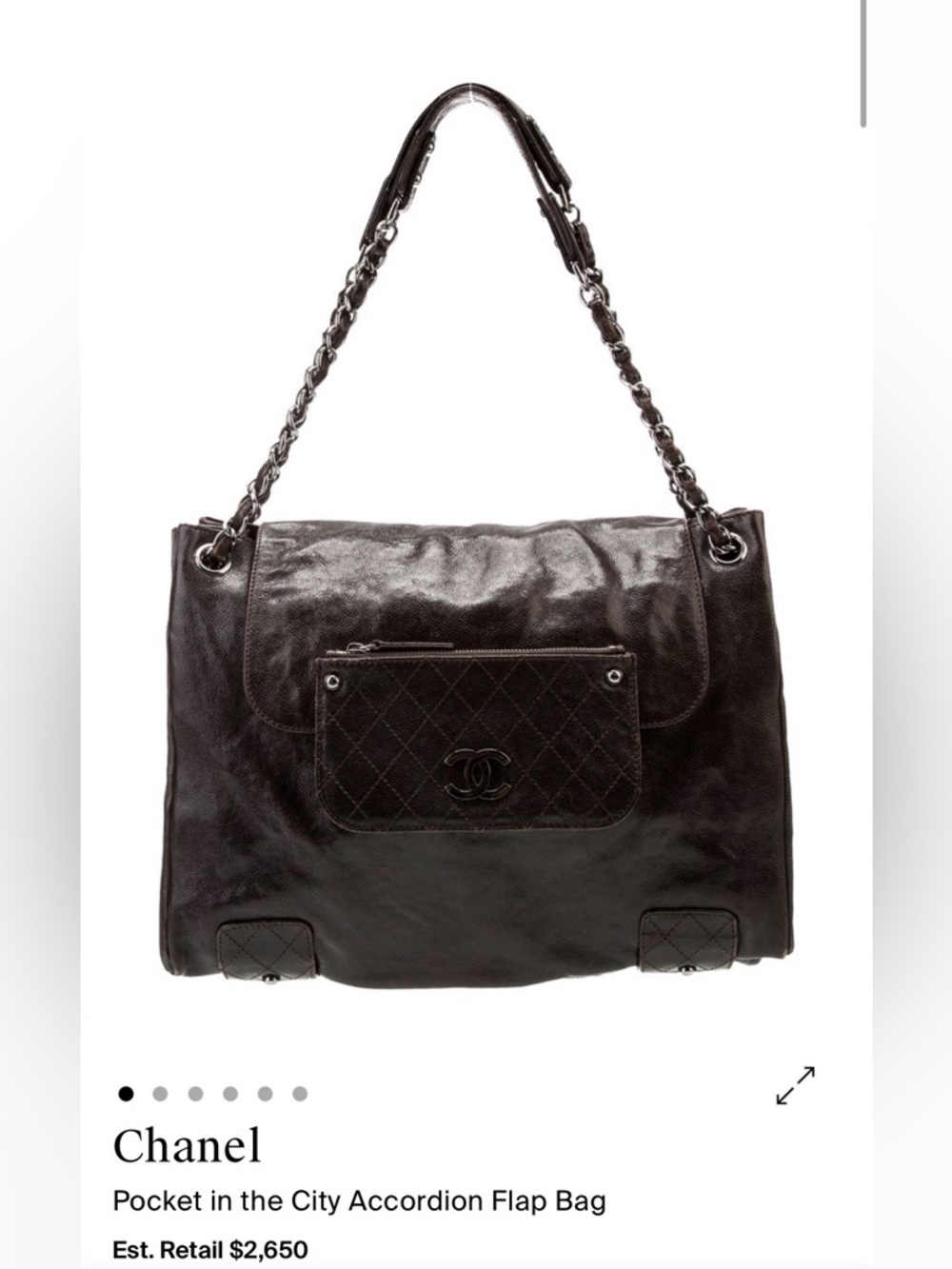 CHANEL Black Pocket in the City Accordion Flap Shoulder Bag